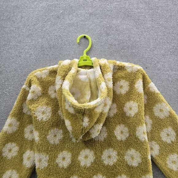 Billabong Women Sweatshirt L Yellow Floral Fleece Quarter Zip Time Off - Picture 8 of 9